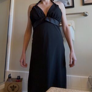 Elegant Black Halter Dress